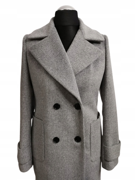 Płaszcz zimowy MORIS ROMA szary ALPAKA 42 Linia regular