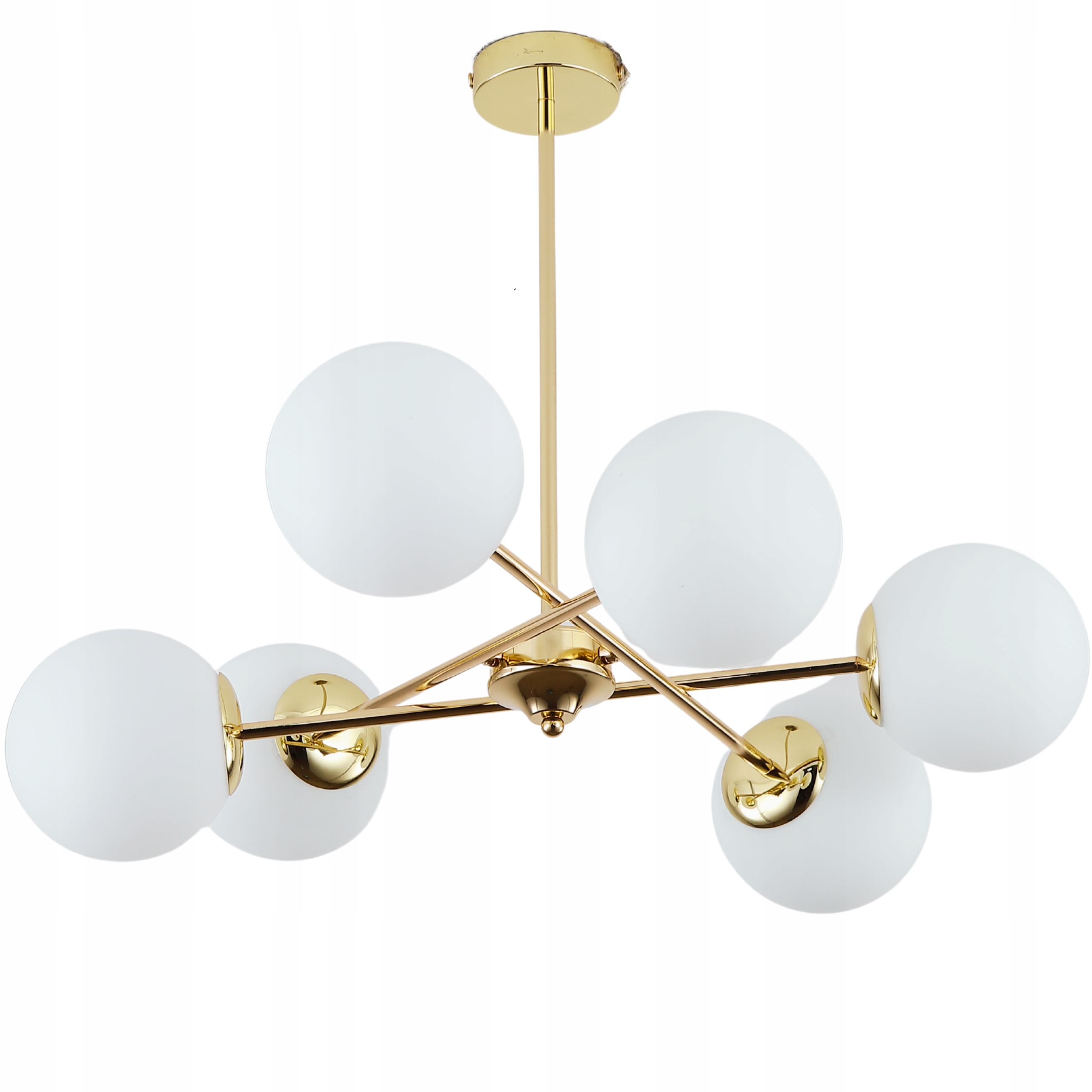 Závěsná Stropní Lampa Lustr Kule zlatá Moderní Led mléčná