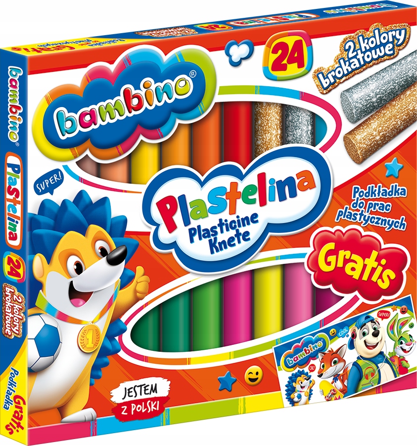 

Plastelina Bambino, 24 kolory, podkładka