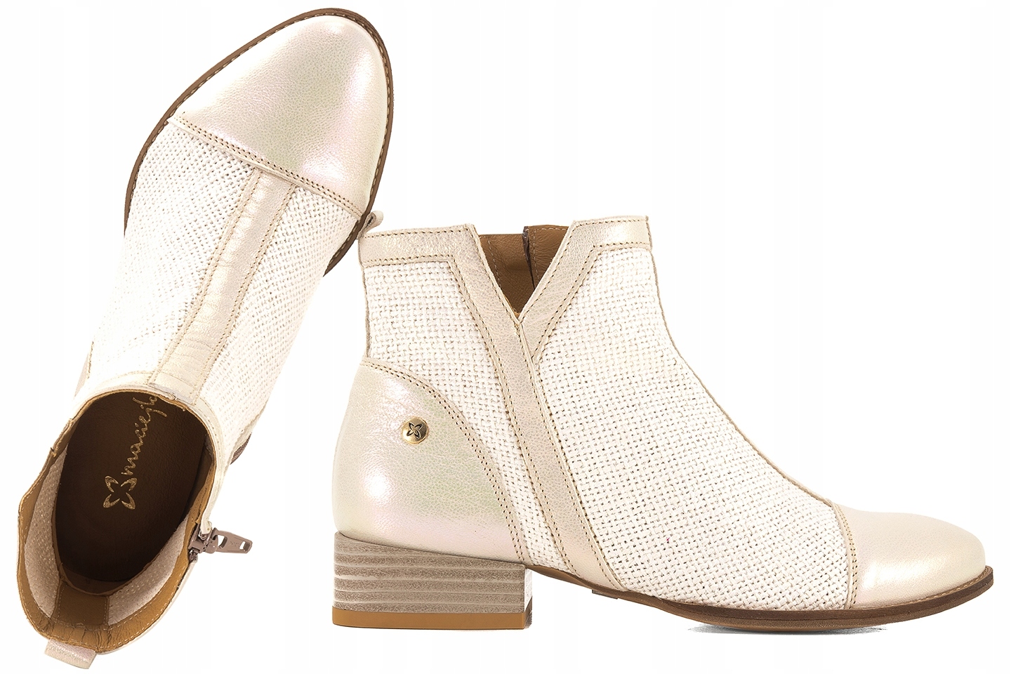 Maciejka 06397-22 Dámské Boty Kotníkové Boty perleťově béžové