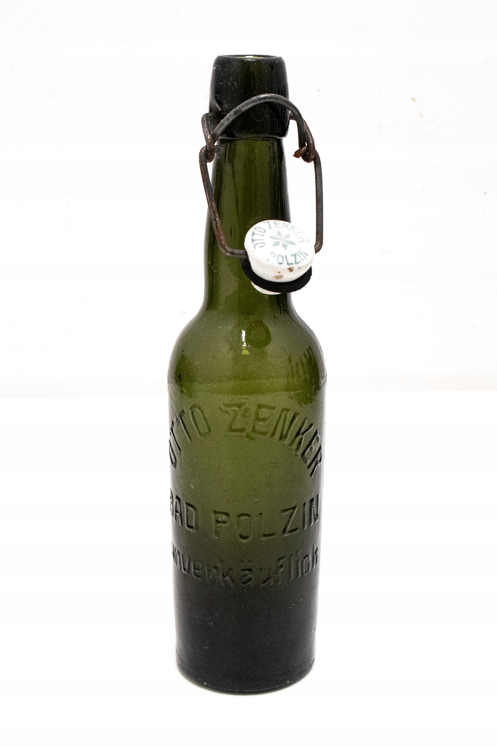 STARA SZKLANA BUTELKA, SKŁAD PIWA OTTO ZENKER BAD POLZIN, POŁCZYN-ZDRÓJ