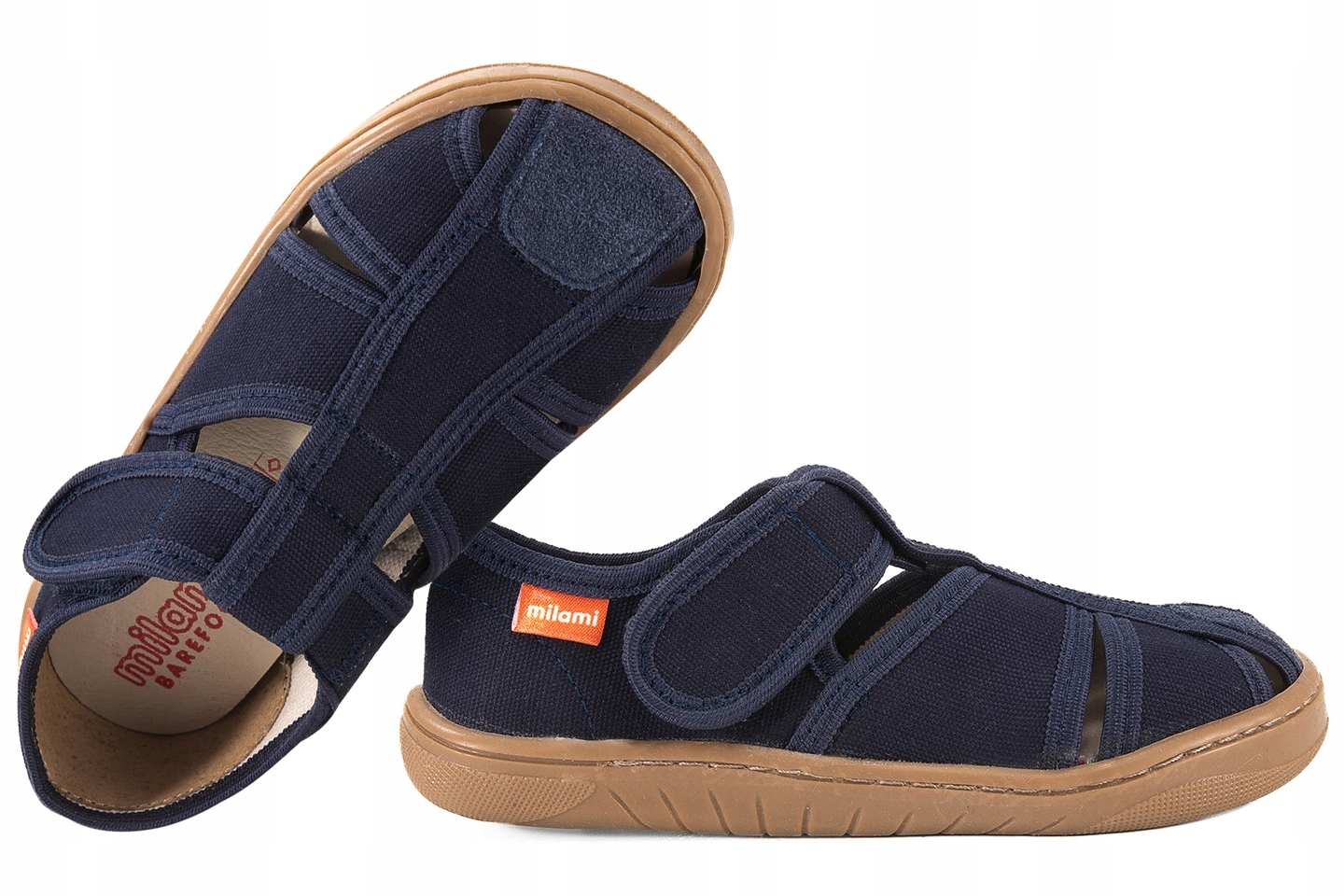 Milami BF9-66 Barefoot Sandały Tekstylne Domowe Kapcie Papcie Rzep 25 Grana