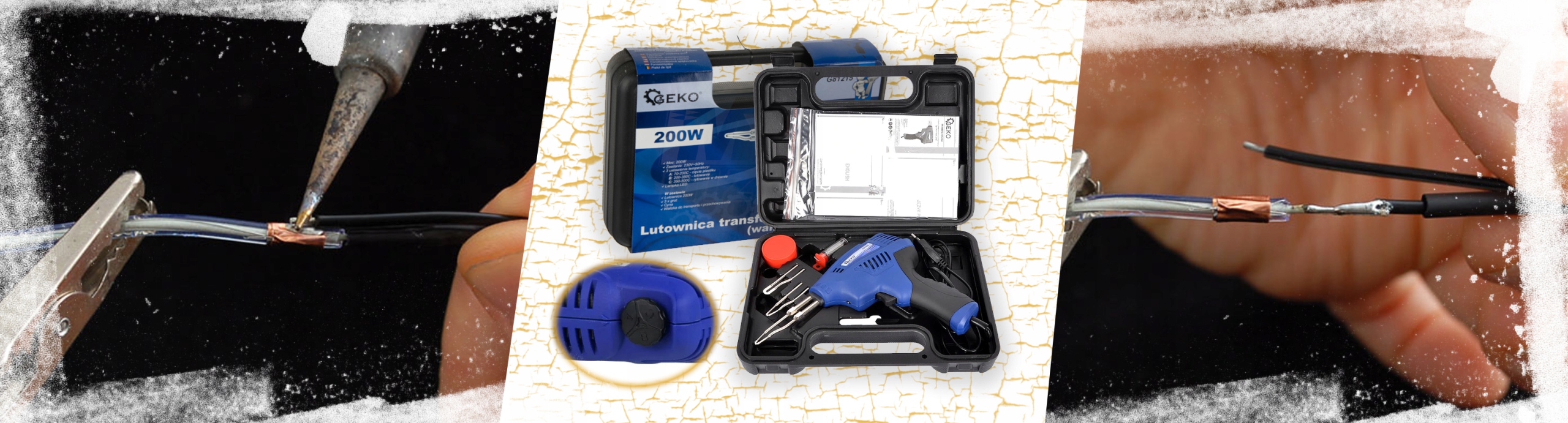 GEKO LUTOWNICA TRANSFORMATOROWA 200W+ WALIZKA Model Geko