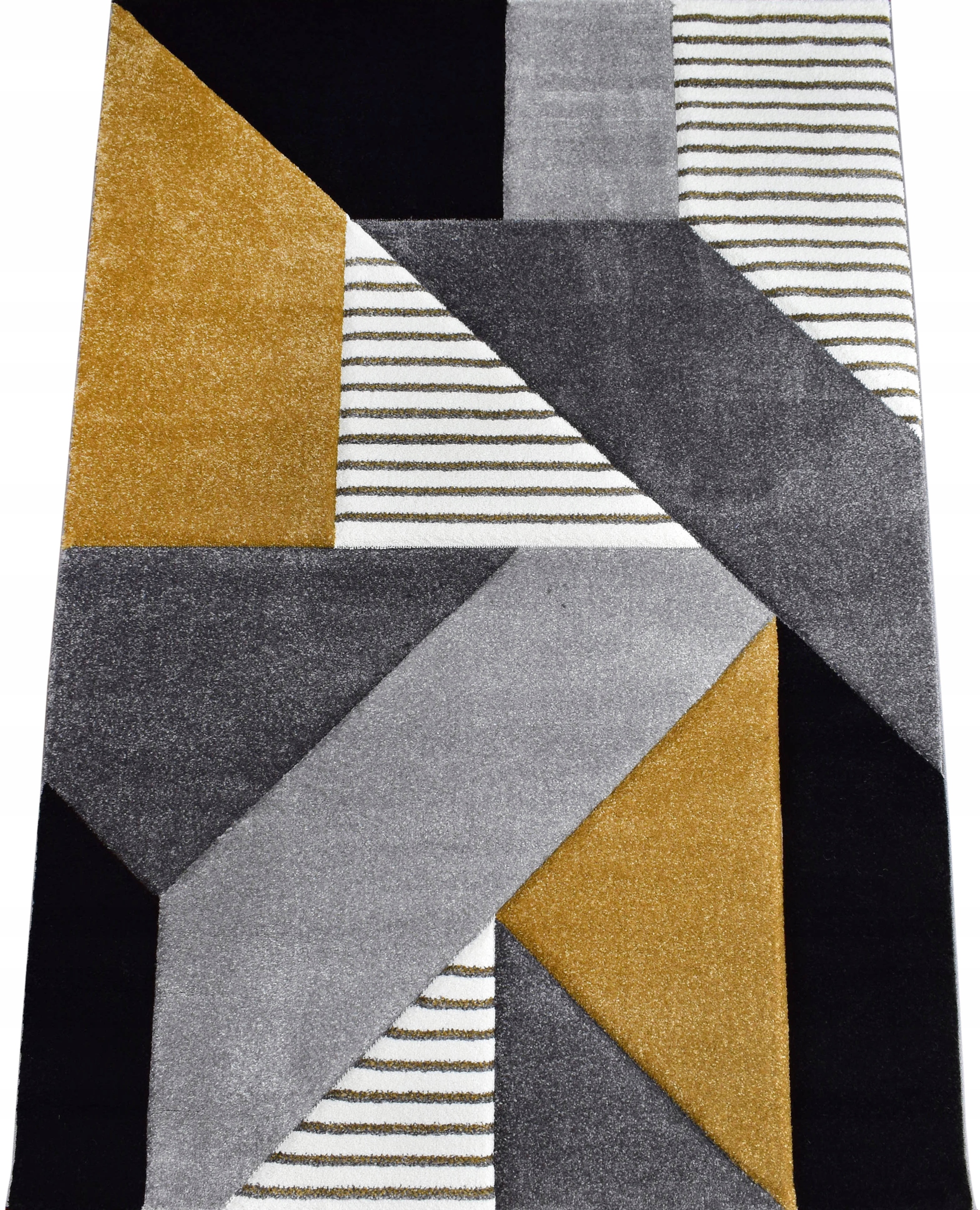 

Dywan Diamond 3D geometria szaro złoty 160x220