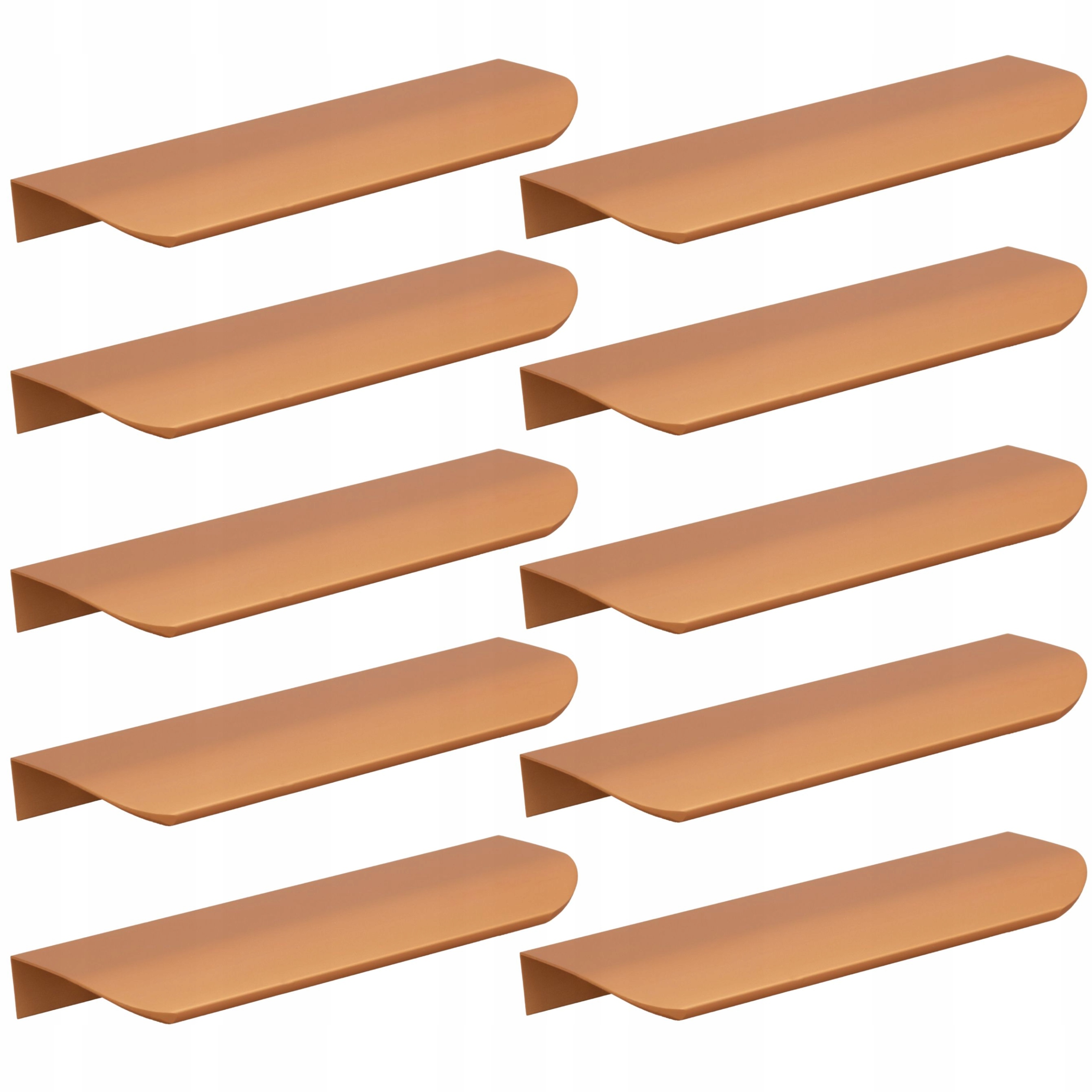 10 x Nábytková úchytka s okrajem 350 mm, měděný úchyt na skříň