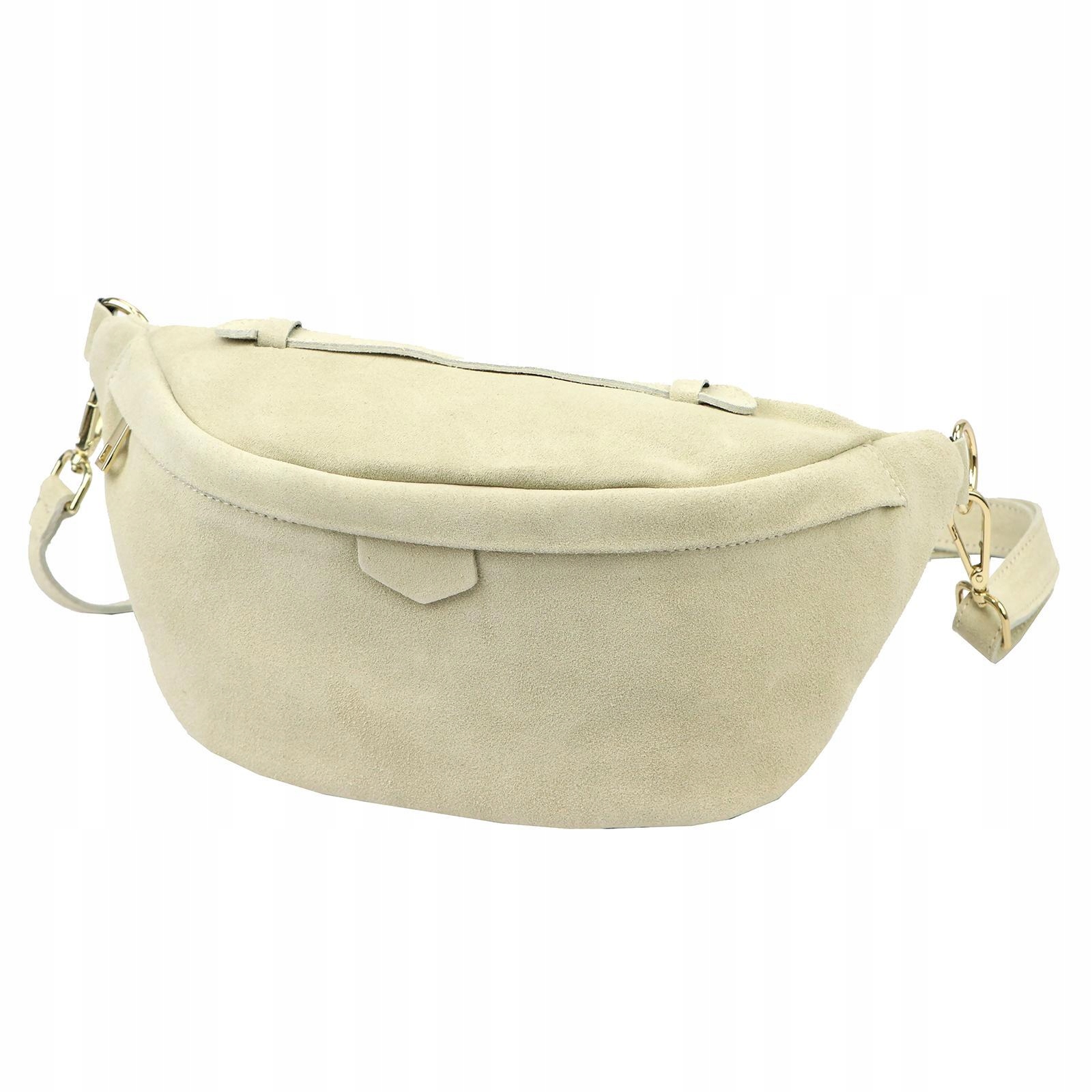 Duża Modna Torebka Nerka Saszetka Crossbody Z Naturalnego Zamszu