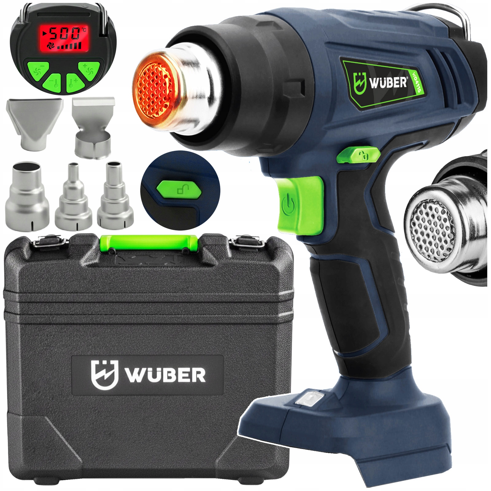 Opalarka Akumulatorowa 20V Płynna Regulacja Temperatury 50-500 °C LCD Mocna