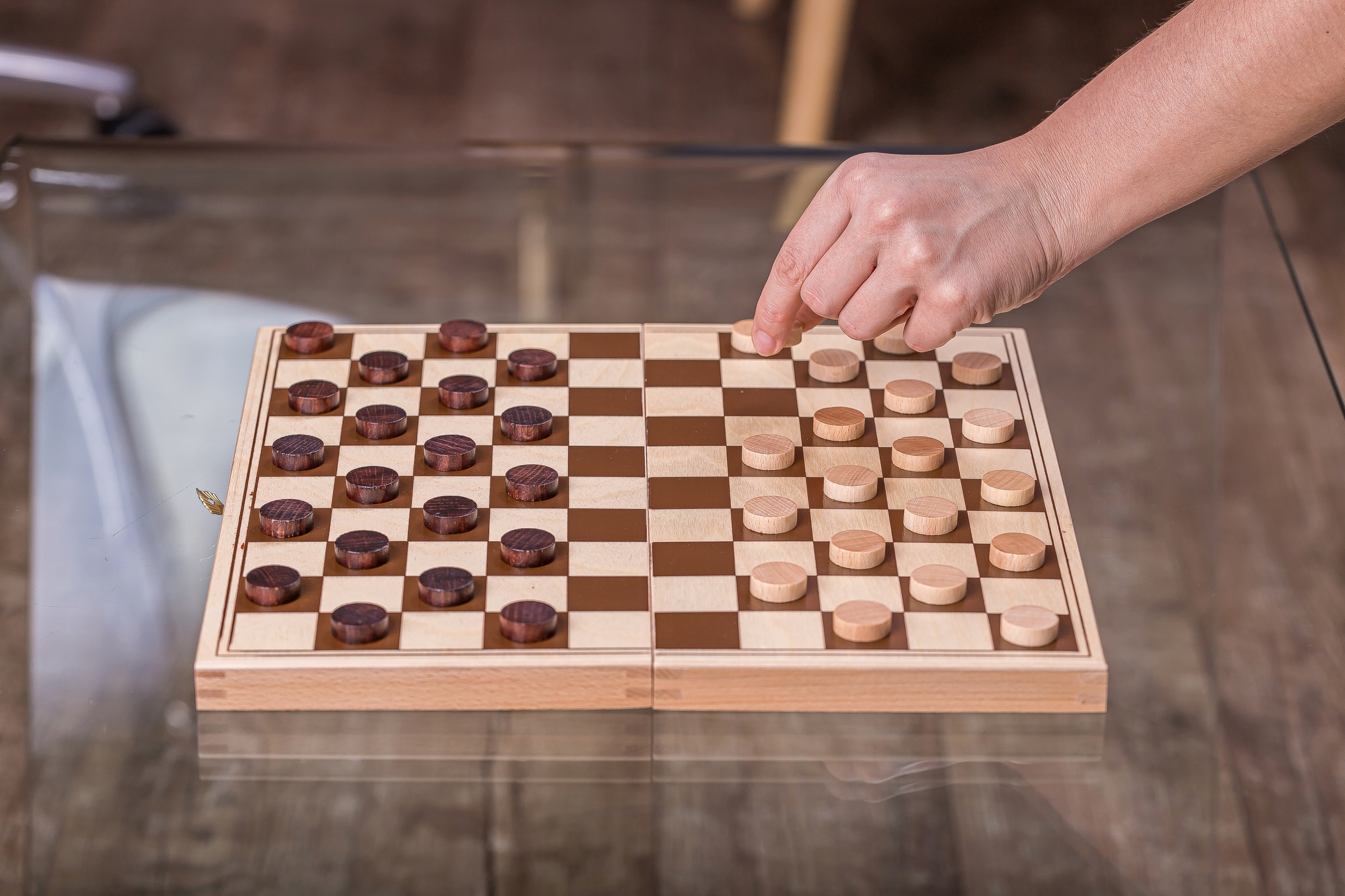 OUTLET - Warcaby drewniane 100 Polowe BASIC - 32 x 32 cm EAN (GTIN) 5902751363159