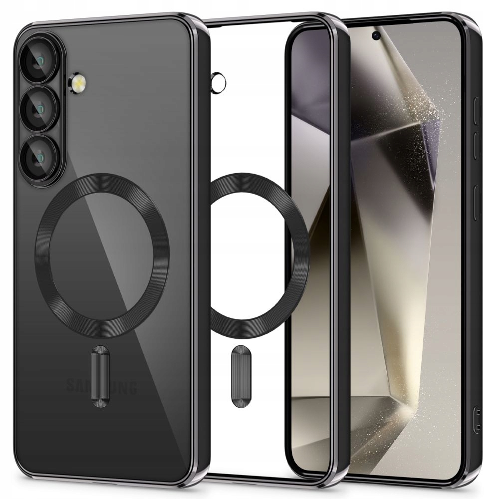 Etui Do Samsung S25 Plus Tech-protect Magflex Magsafe Shiny Czarne Case