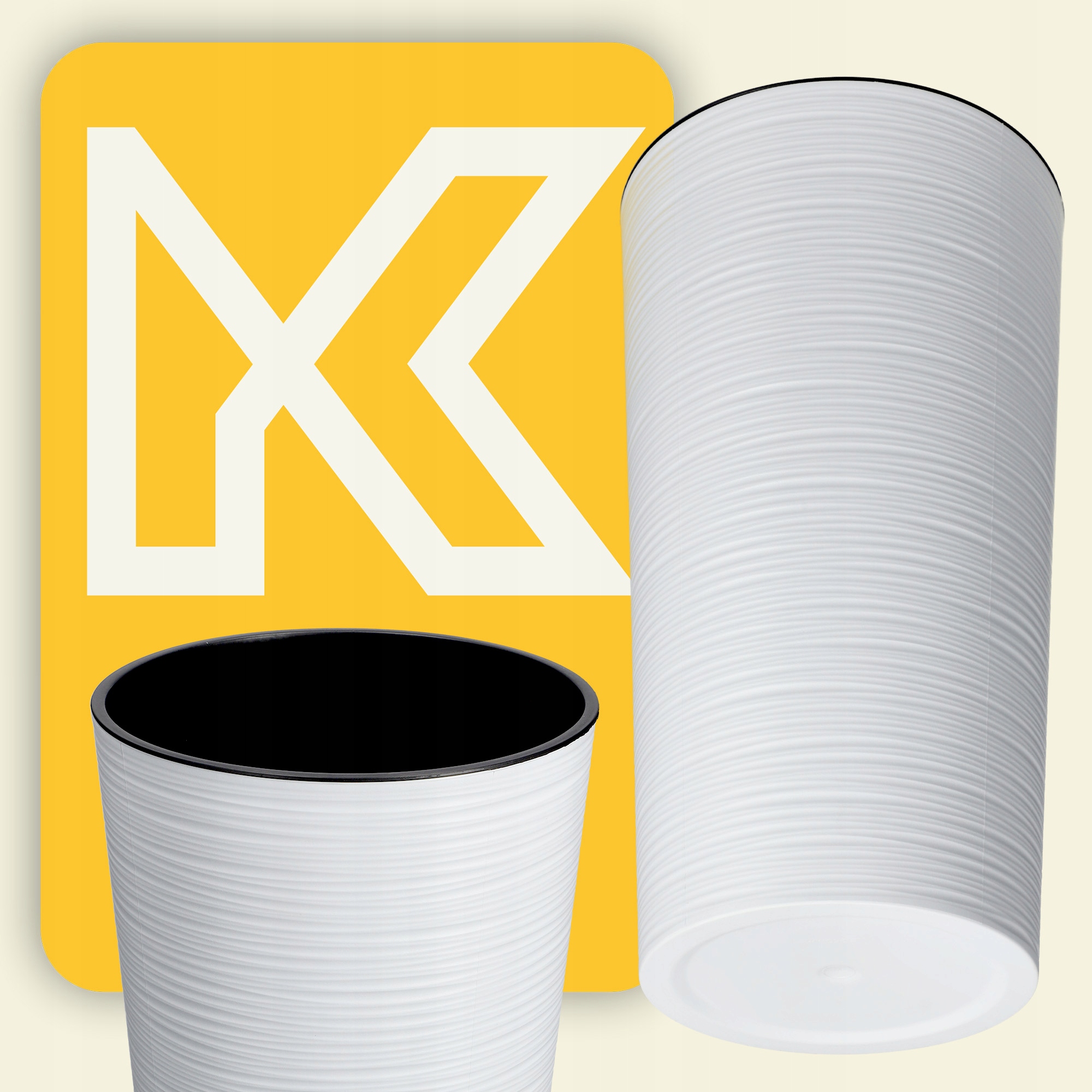 DONICZKA DONICA + WKŁAD NA KWIATY BIAŁA 19cm Rodzaj doniczka