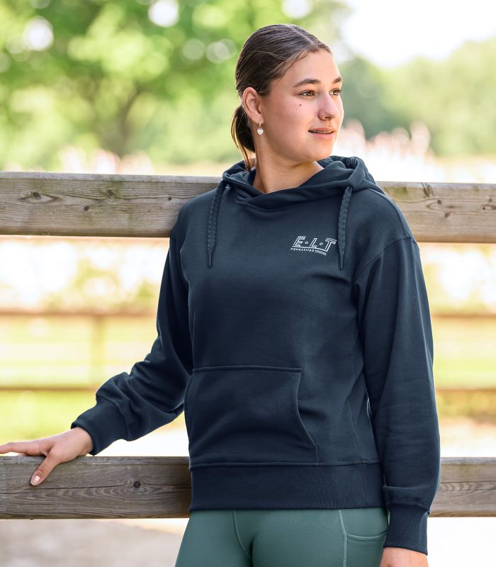 Mikina jezdecká mikina s kapucí Elt Strasburg 26SS, modrá, velikost XL