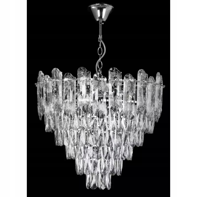 Chromová palácová stropní svítidlo s řadou krystalů do obývacího pokoje nad stůl