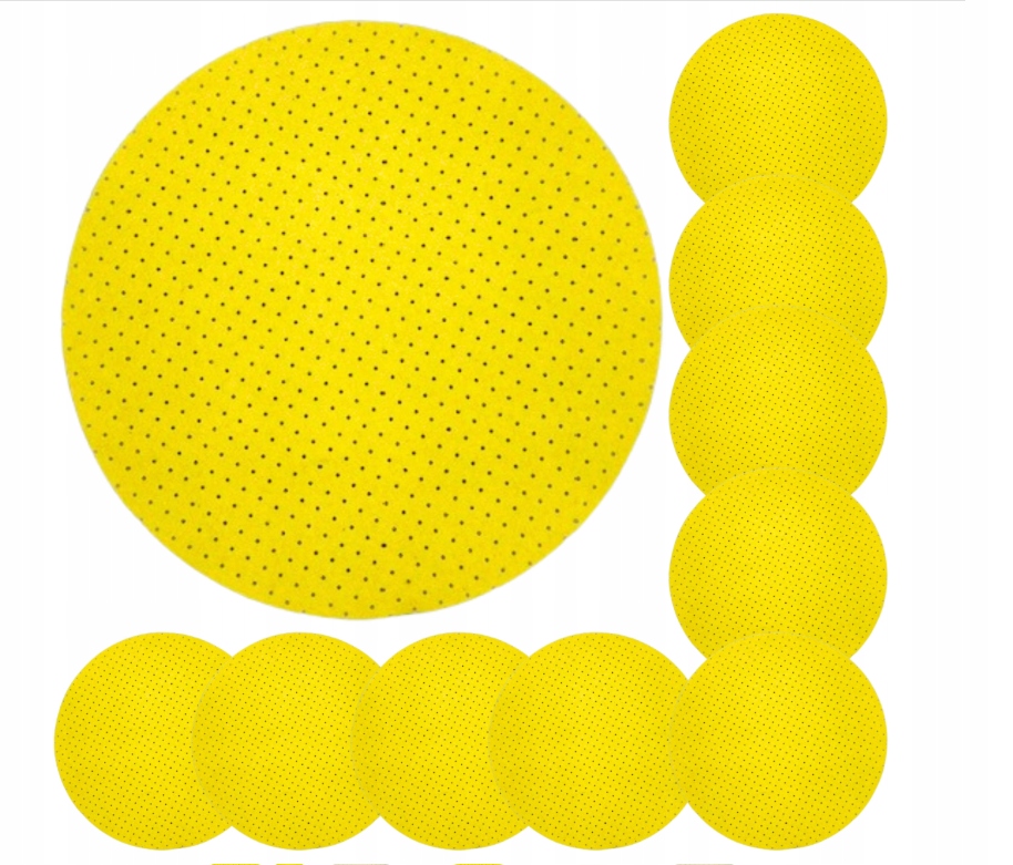 10x Papier Ścierny,krążek Do Żyrafy 225mm GR.120 Yellow Żółty