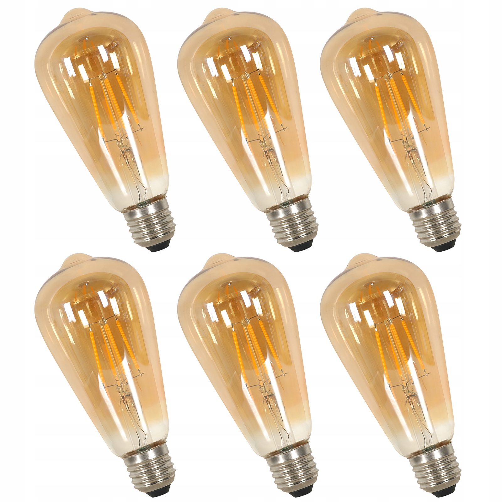 Led Žárovka ST64 E27 Amber Filamentová 6KS 3000K 4W