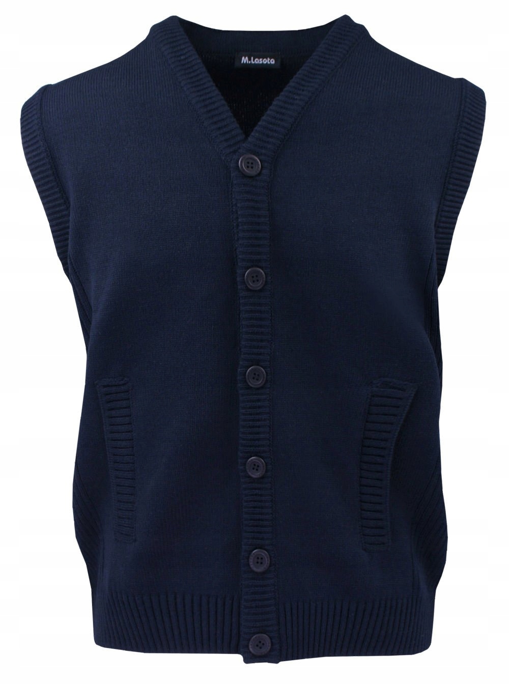 Rozepínací Knoflíky pánská vesta M. Lasota modrá XXL
