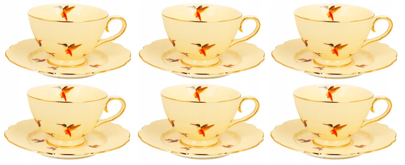 Kolibrík Šálky S Podšálkou 6+6 Ecru Jemný Vzor 260 ML