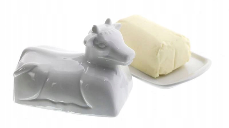 

Maselniczka ceramiczna biała Cow Design
