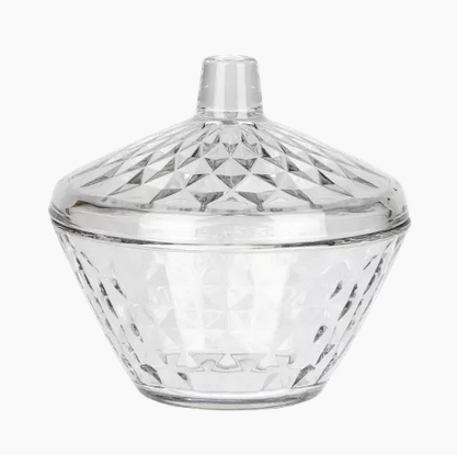 SZKLANA CUKIERNICA Z POKRYWĄ 330 ML ARTEMIS LAV