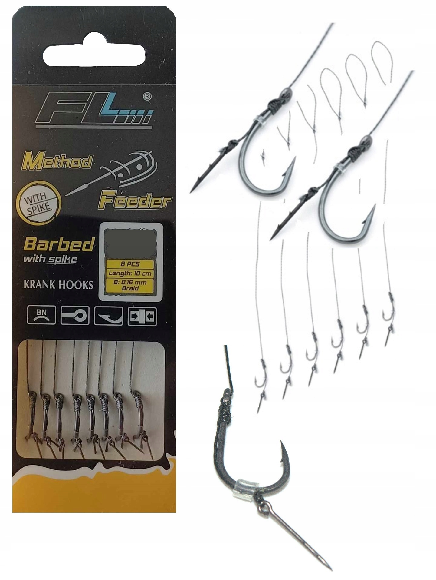 ZESTAW GOTOWYCH PRZYPONÓW HAKÓW DO METODY METHOD FEEDER ROZM HAK 10
