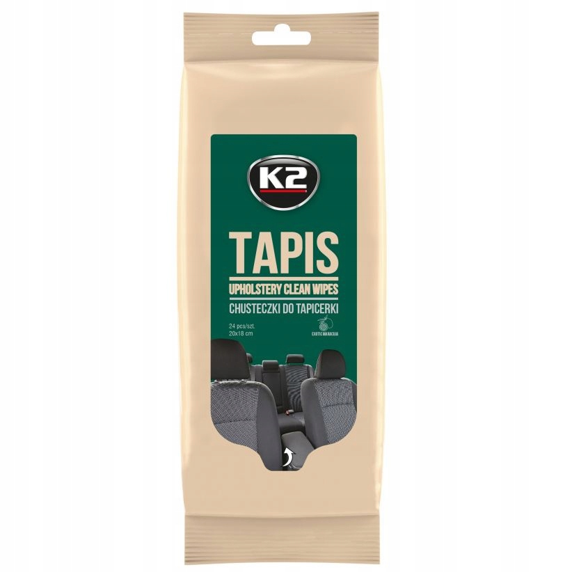 Chusteczki Tapis Wipes do tapicerki samochodowej materiałowej 24 sztuki K2