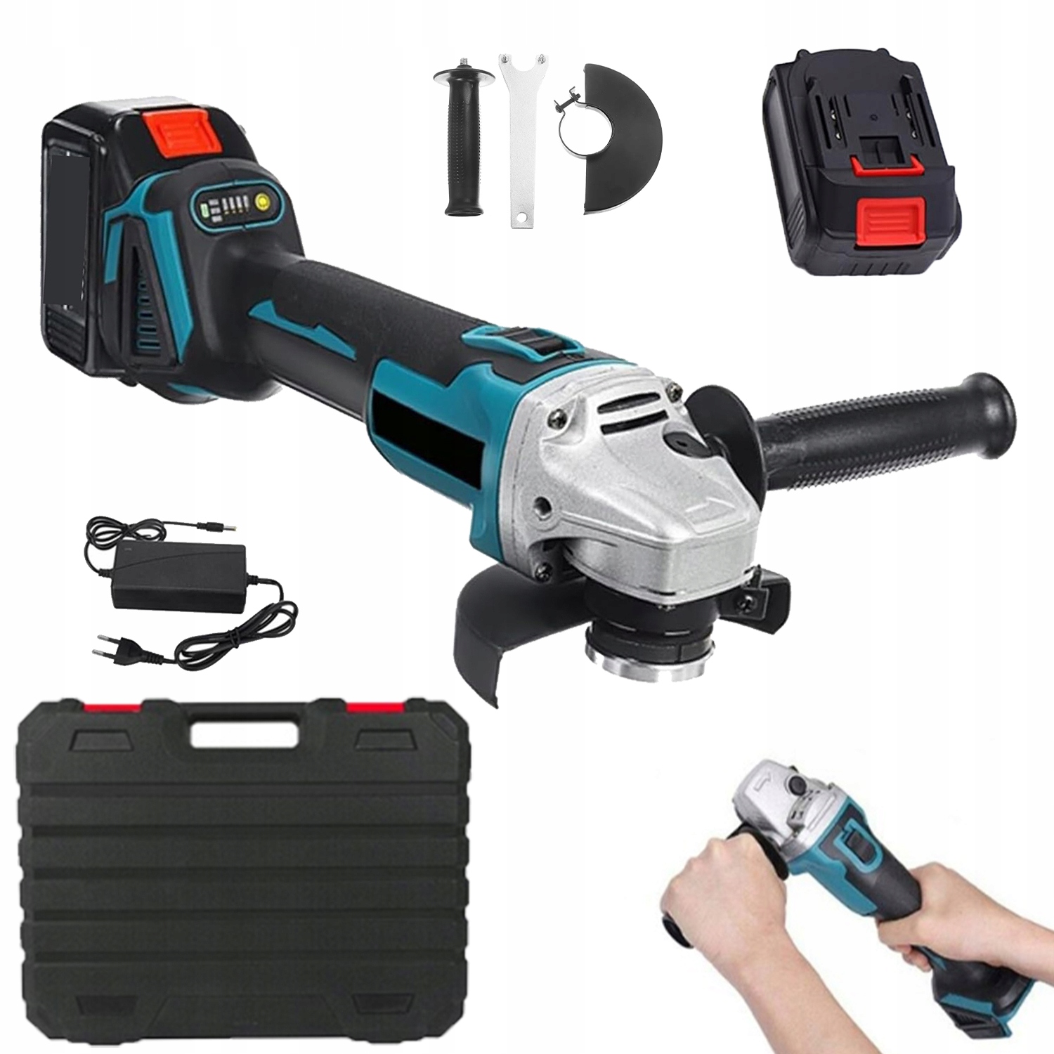 Úhlová Bruska S Regulací Otáček Bezkartáčová Leštička 125 MM +2 Aku