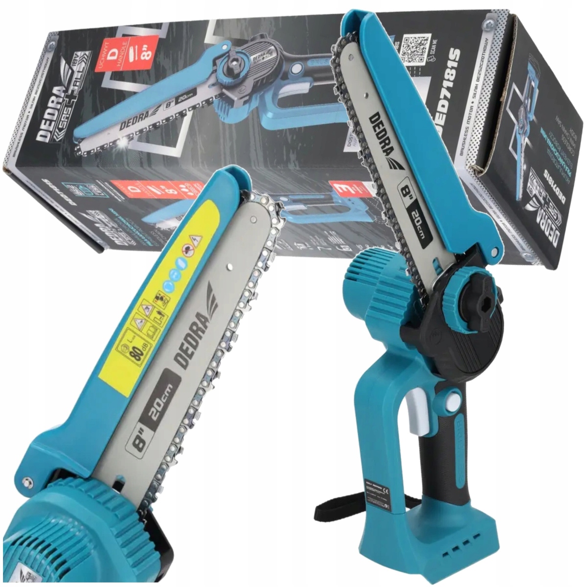 Mini Akumulátorová Řetězová Pila 1/4" Lehká 18V 8" Dedra DED7181S