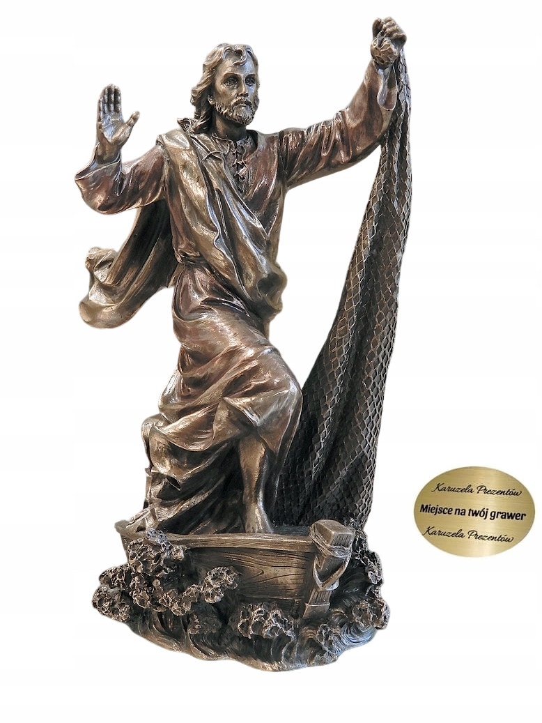 Ježiš V Lodi Na Jazere So Symbolickou Sieťou Darček Pre Kňaza