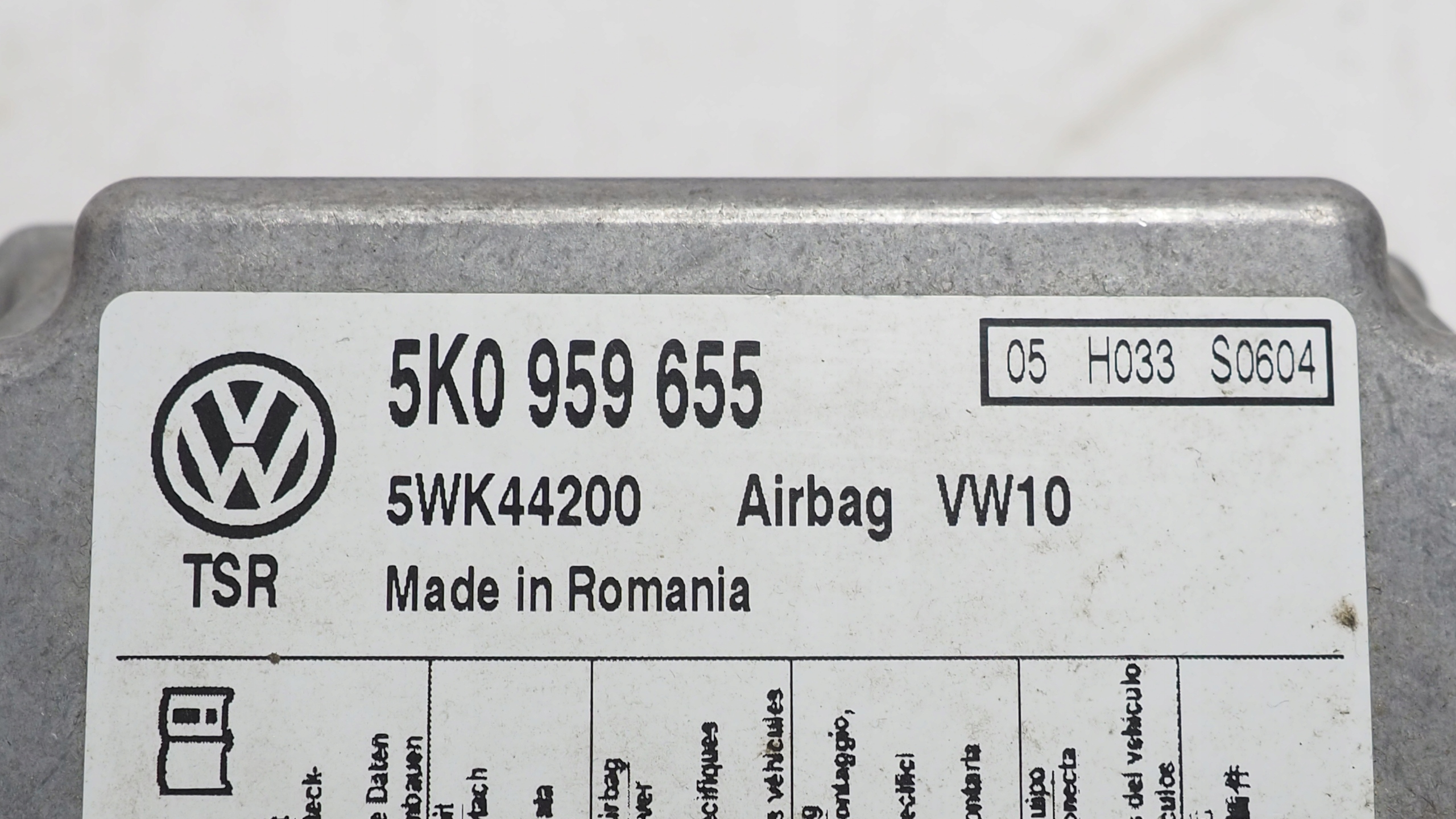 VW Golf VI modulo Centralina airbag 5K0959655