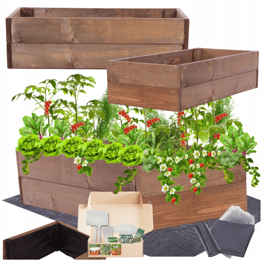 Vyvýšený záhon s truhlou na zeleninový záhon pařeniště impregnace 18x100x30