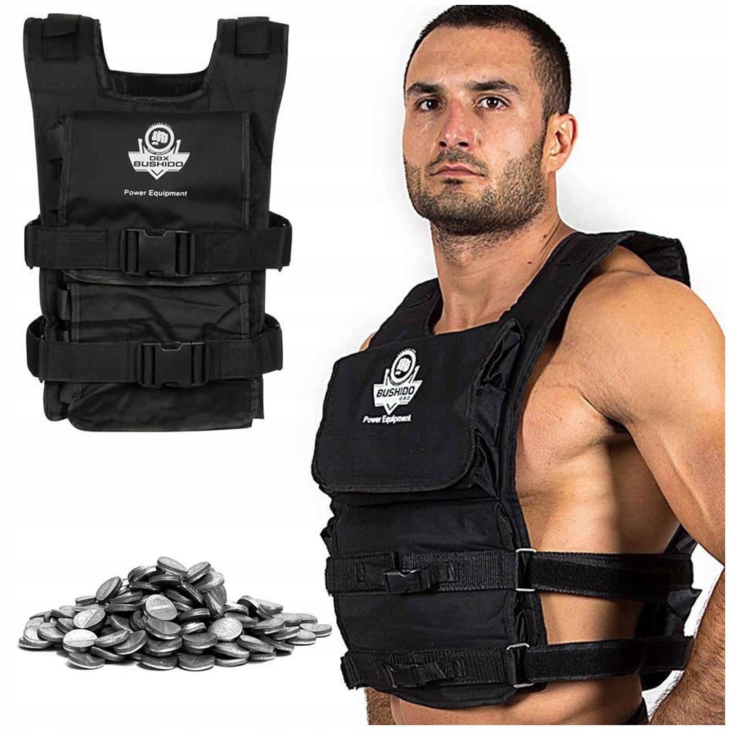 Kamizelka Treningowa 36 Kg Obciążeniowa z Obciążeniem Stalowym Bushido