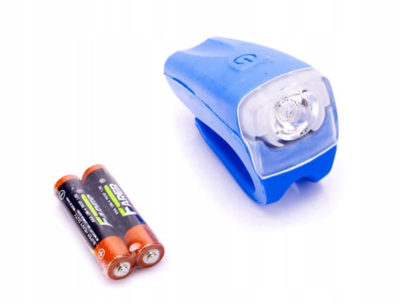 Lampa rowerowa przód Romet 1 Led baterie silikon niebieska 02924