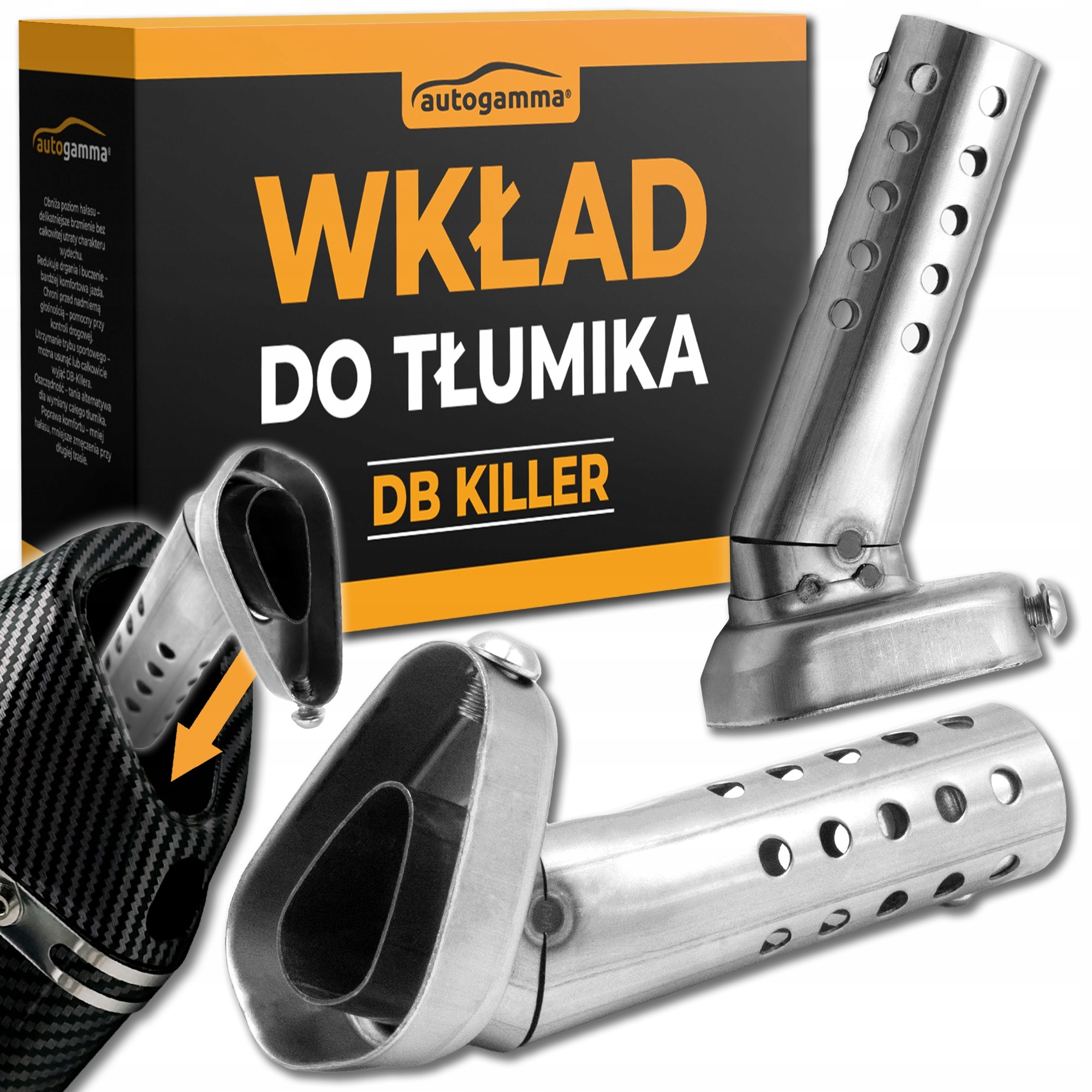 Db Killer Regulowany Wkład Wydechu Tłumik Silencer 40 mm Uniwersalny