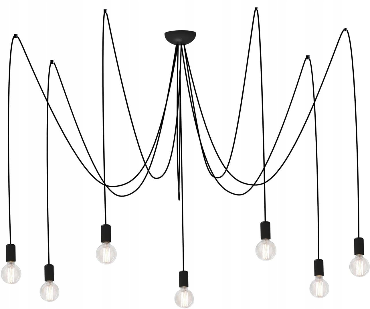 Nowodvorski Spider Závěsná lampa Ø300 cm 7xE27 Černá Industriální