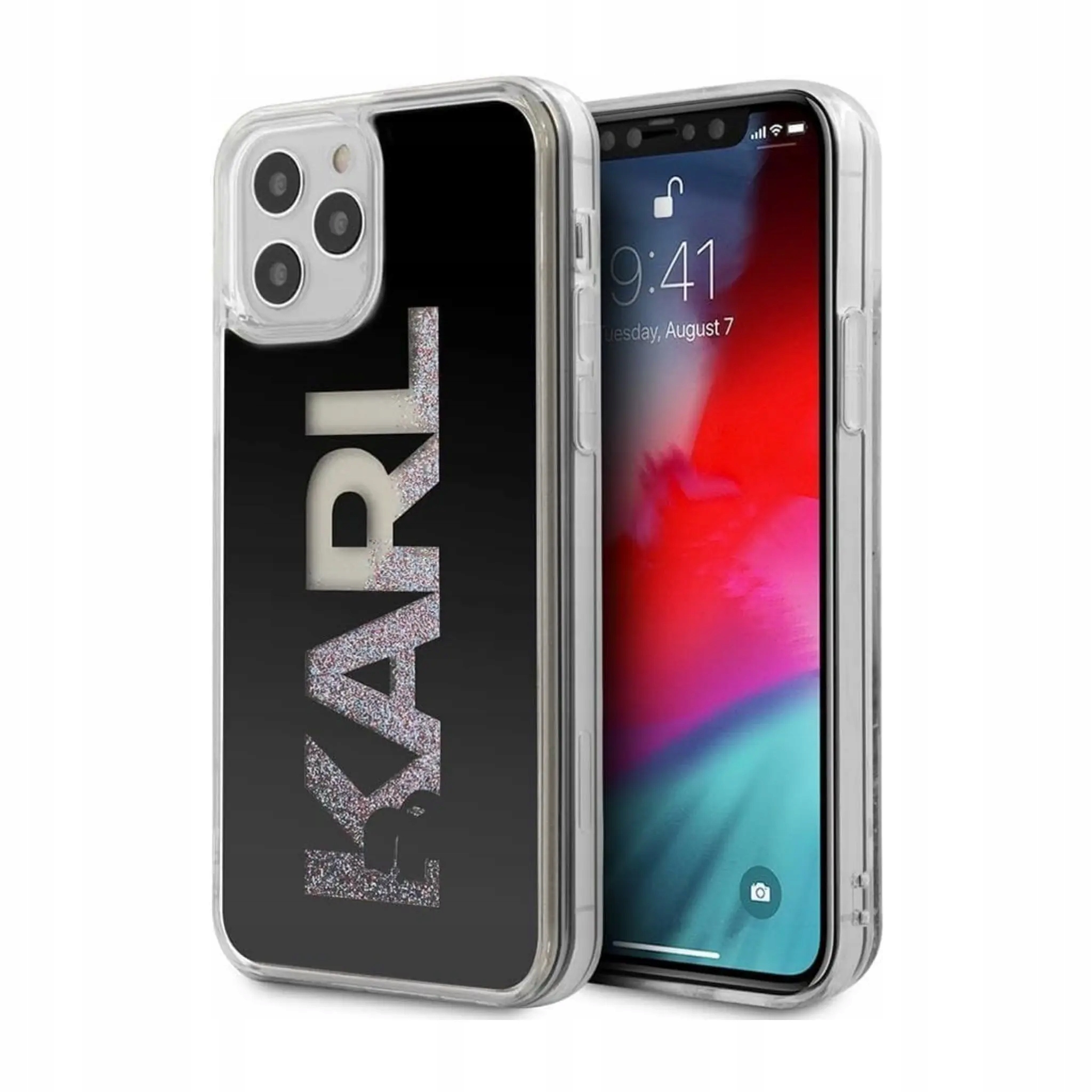 Etui Karl Multi Case z logo Karl Lagerfeld, czarne iPhone 12 Pro Max