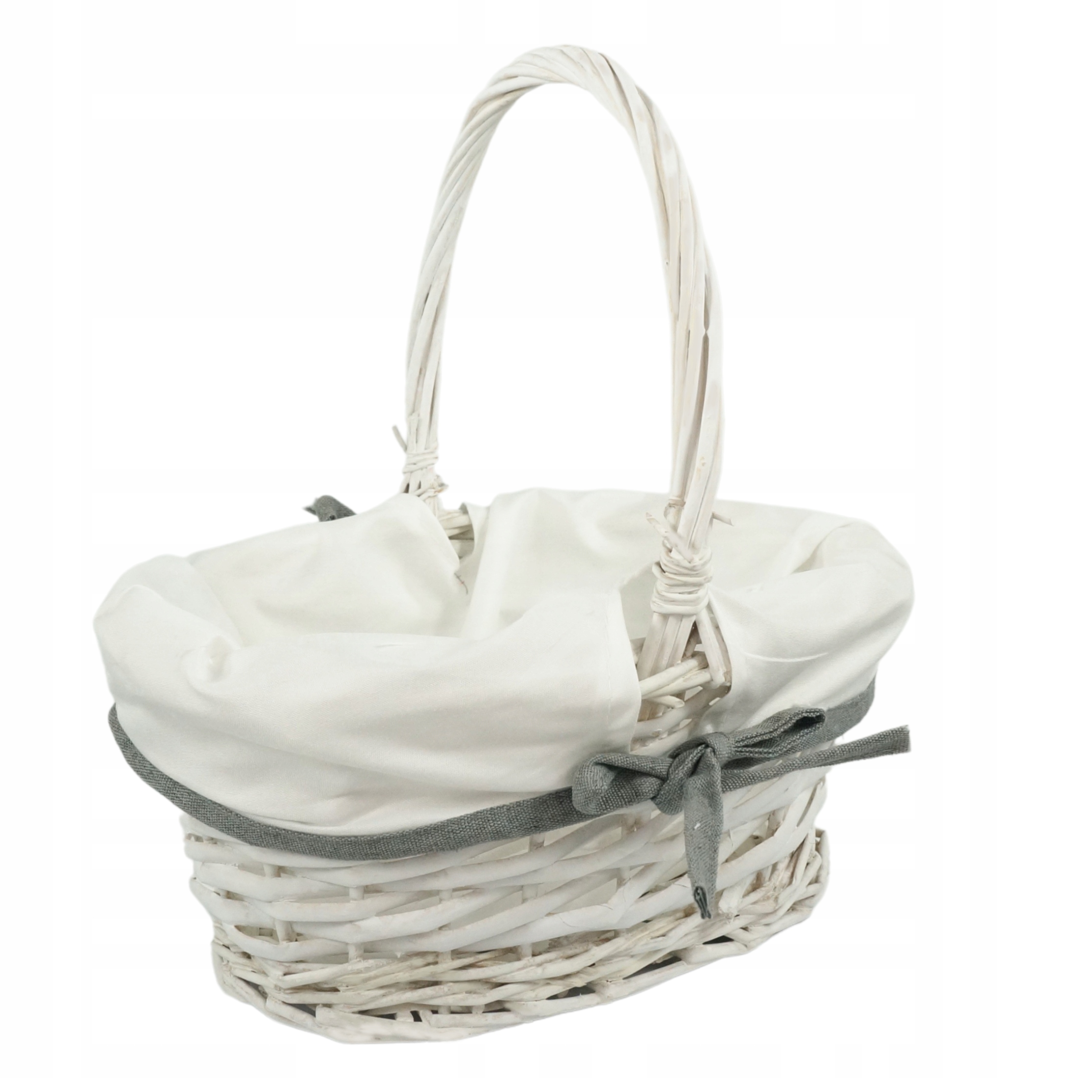 

Biały kosz wiklinowy 27 cm wielkanocny prezentowy