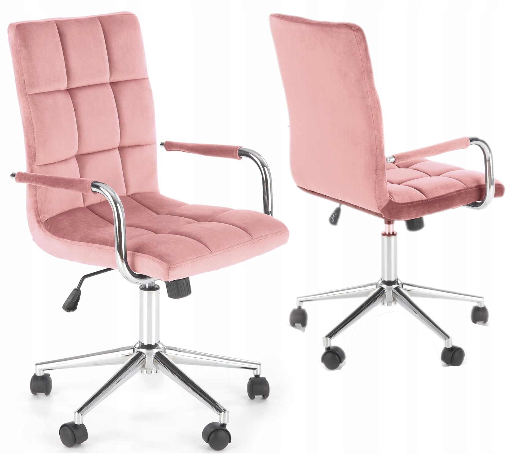 Fotel Biurowy Obrotowy Do Biurka Gonzo 4 Różowe-Zdjęcie-0