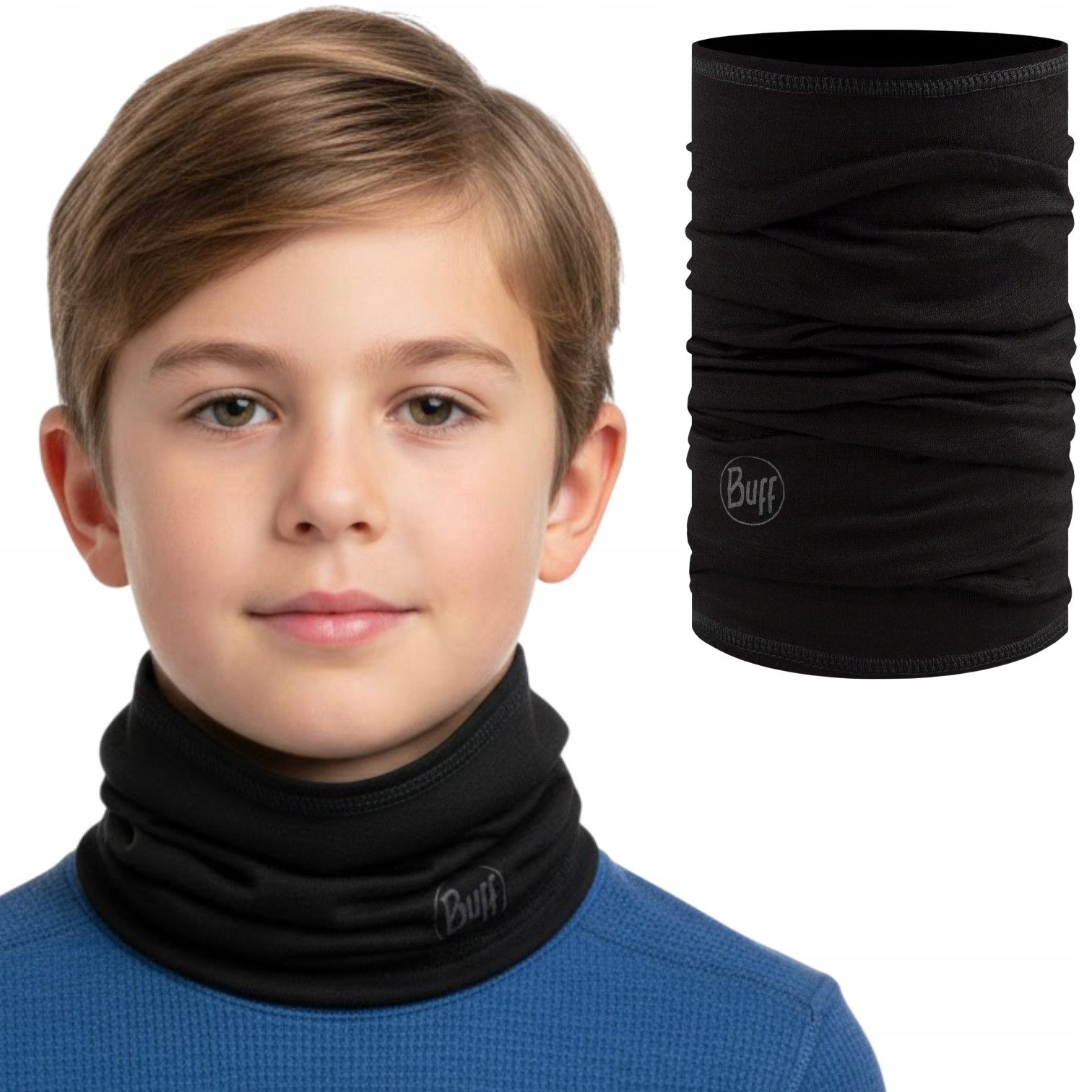 Komin Buff Merino Wool Lightweigt czarny