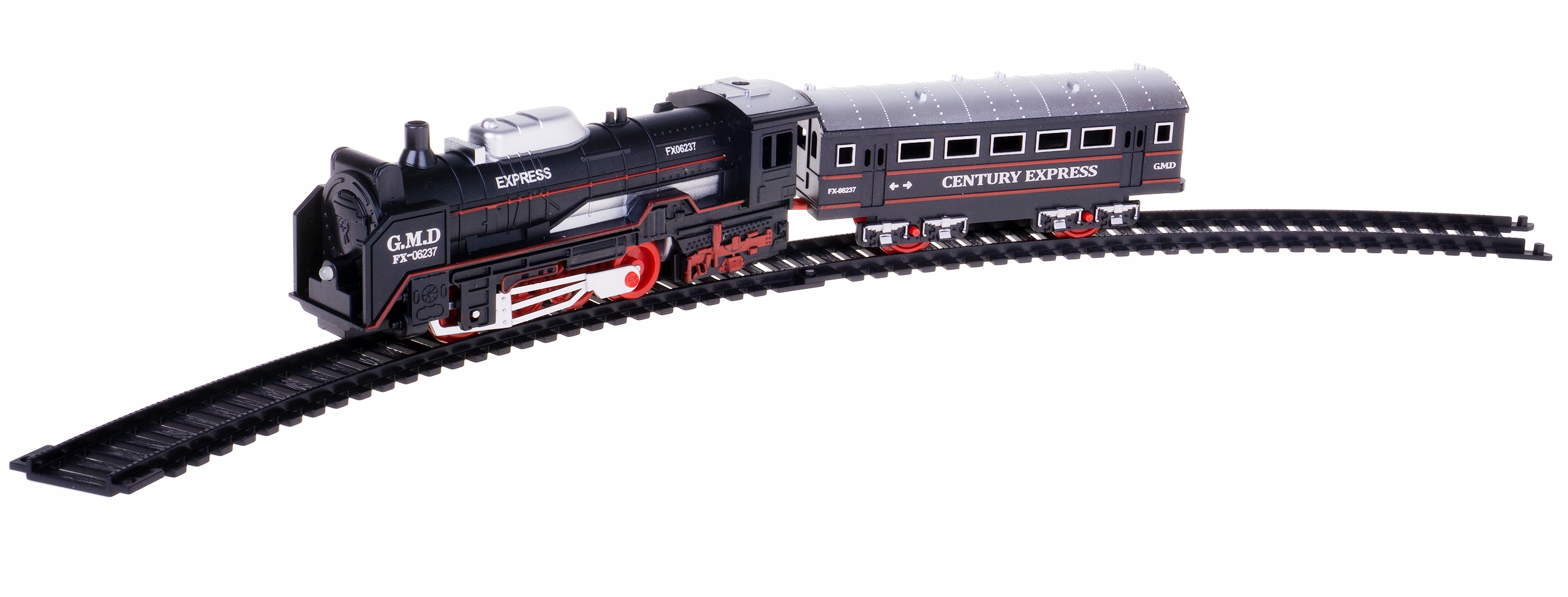 

Pociąg Lokomotywa Tory 210 CM Wagon Osobowy Czarny