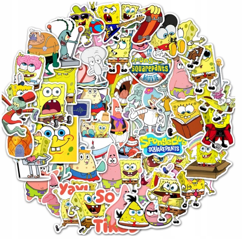 

Naklejki Spongebob motywacyjne wodoodporne 50 szt