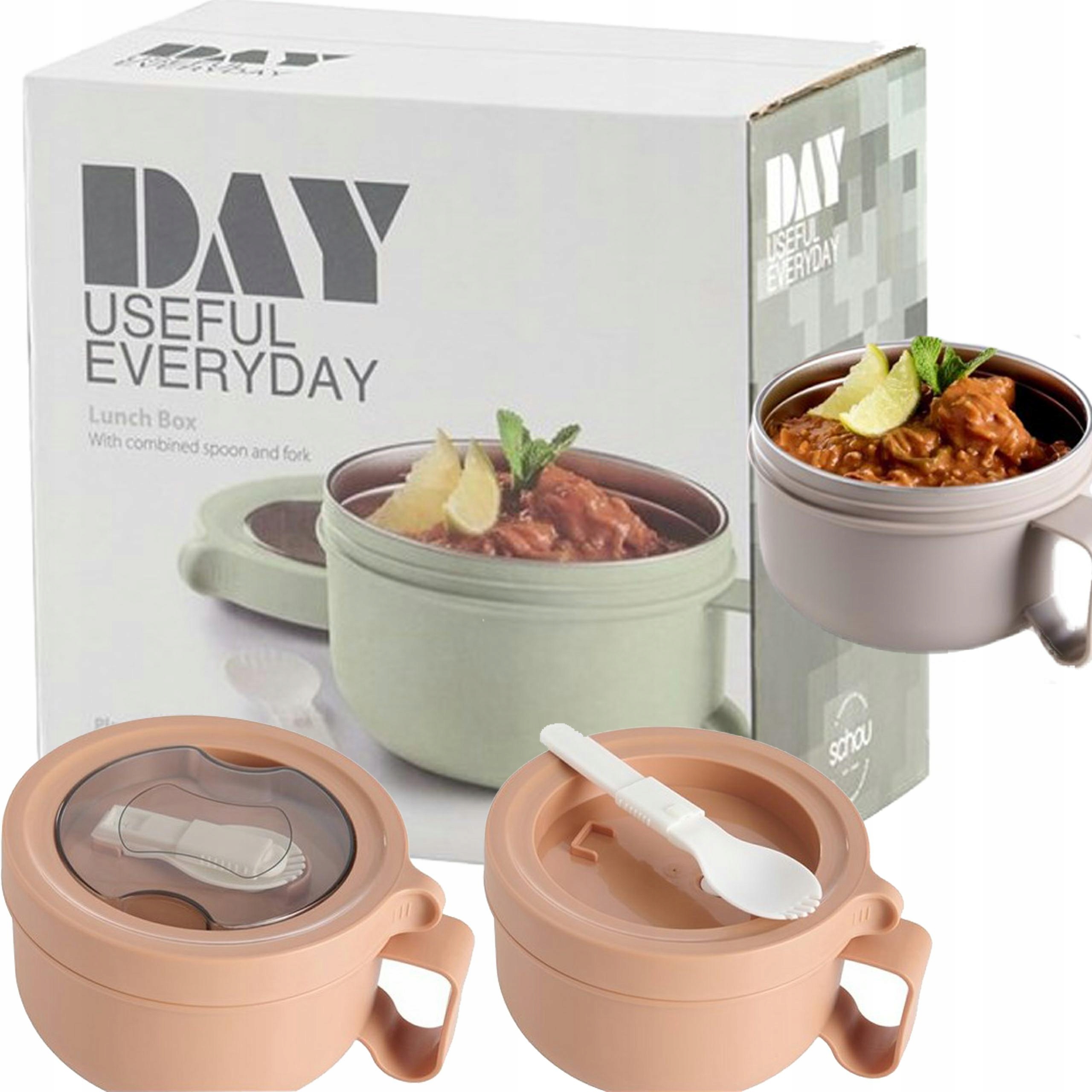 Nádoba na potraviny, obedový box so skrutkovacím uzáverom lyžica, 850 ml, mix farieb