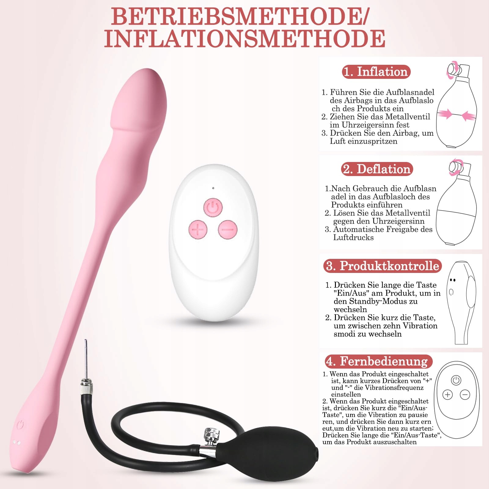 BDSMYEE Wibrator Dla Kobiet 10 Trybów Wibracji Dildo Zdalne Sterowanie — miniatura 8