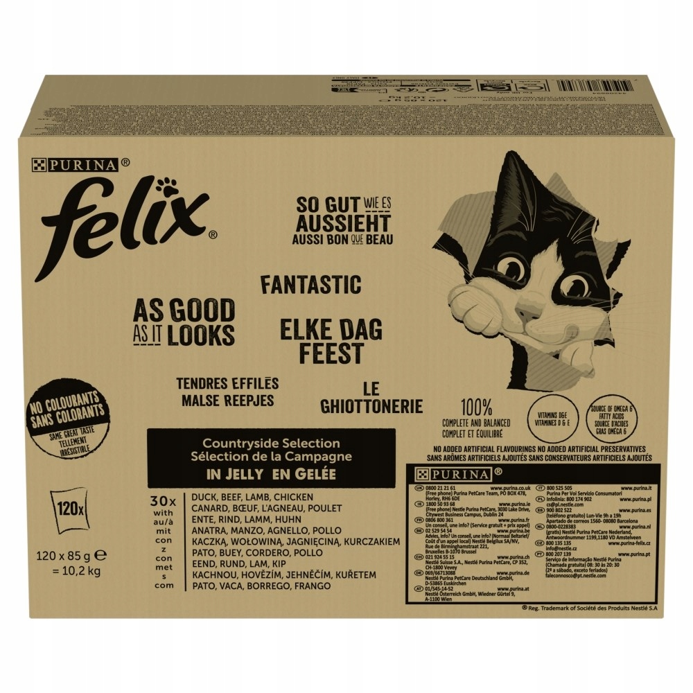 Levně Purina Felix Fantastic Mix Venkovské příchutě 120 x 85 g
