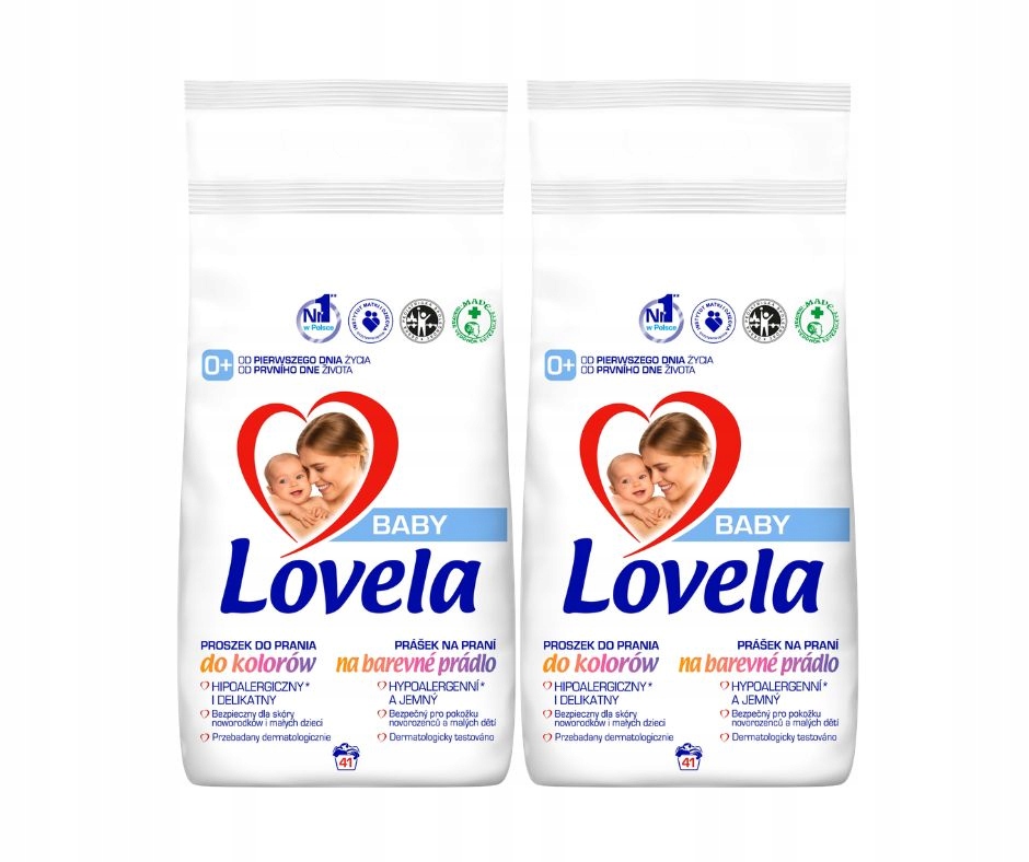 Hipoalergiczny proszek do prania Lovela Baby Color zestaw 4,1kg 2szt