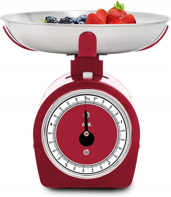 

Czerwona Mechaniczna Waga Kuchenna Z Misą Do 5kg