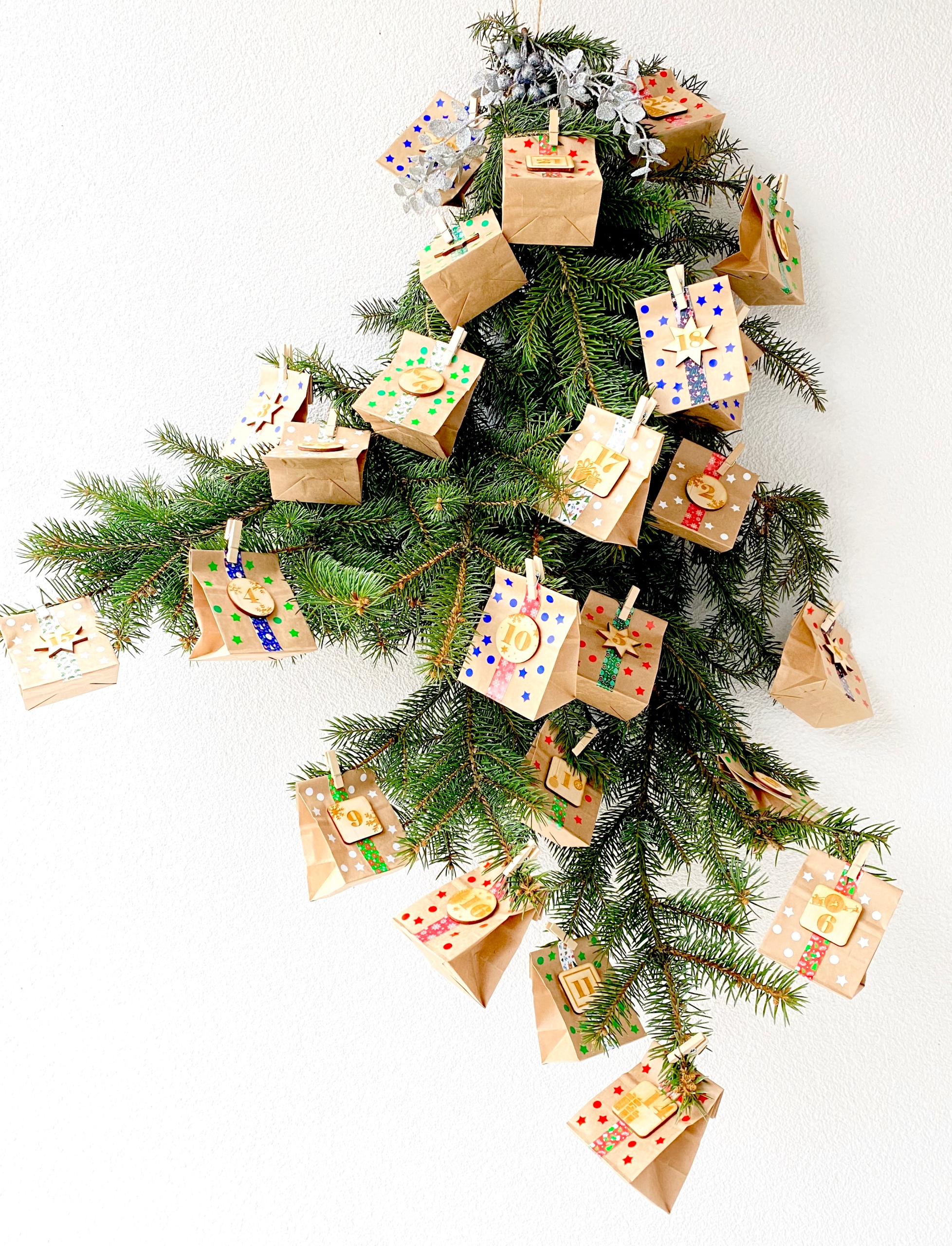 

kalendarz Adwentowy eko torebki papierowe Diy