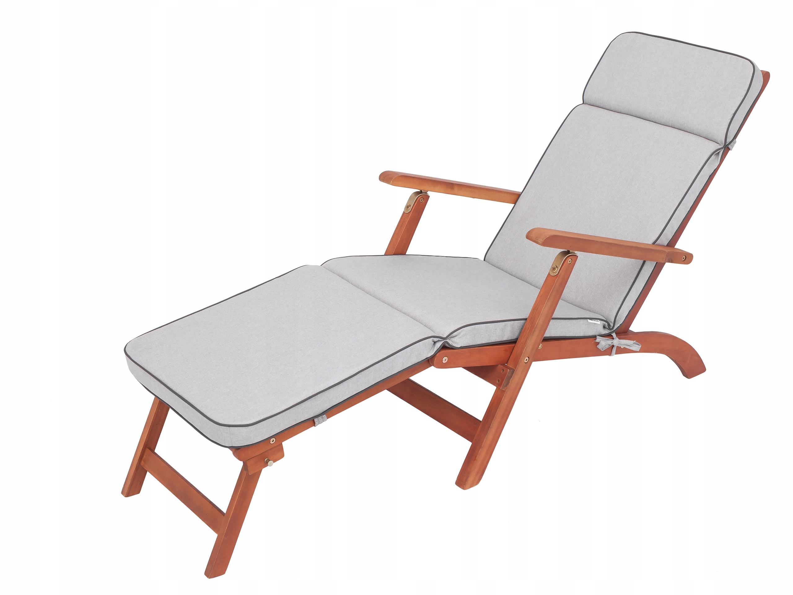 Záhradný vankúš na plážové ležadlo sivý 178x47 cm