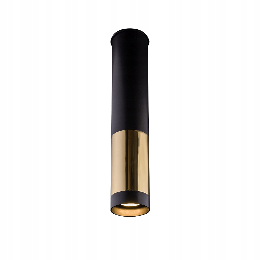 Lampa stropné bodové svietidlo čierna mosadzná tuba 30 cm spot Amplex