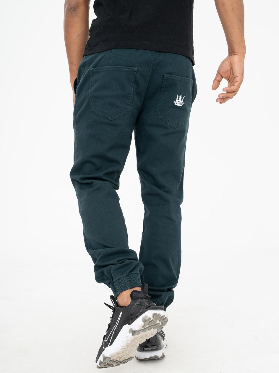 Kalhoty Jogger Jigga Wear lahvově zelená barva M