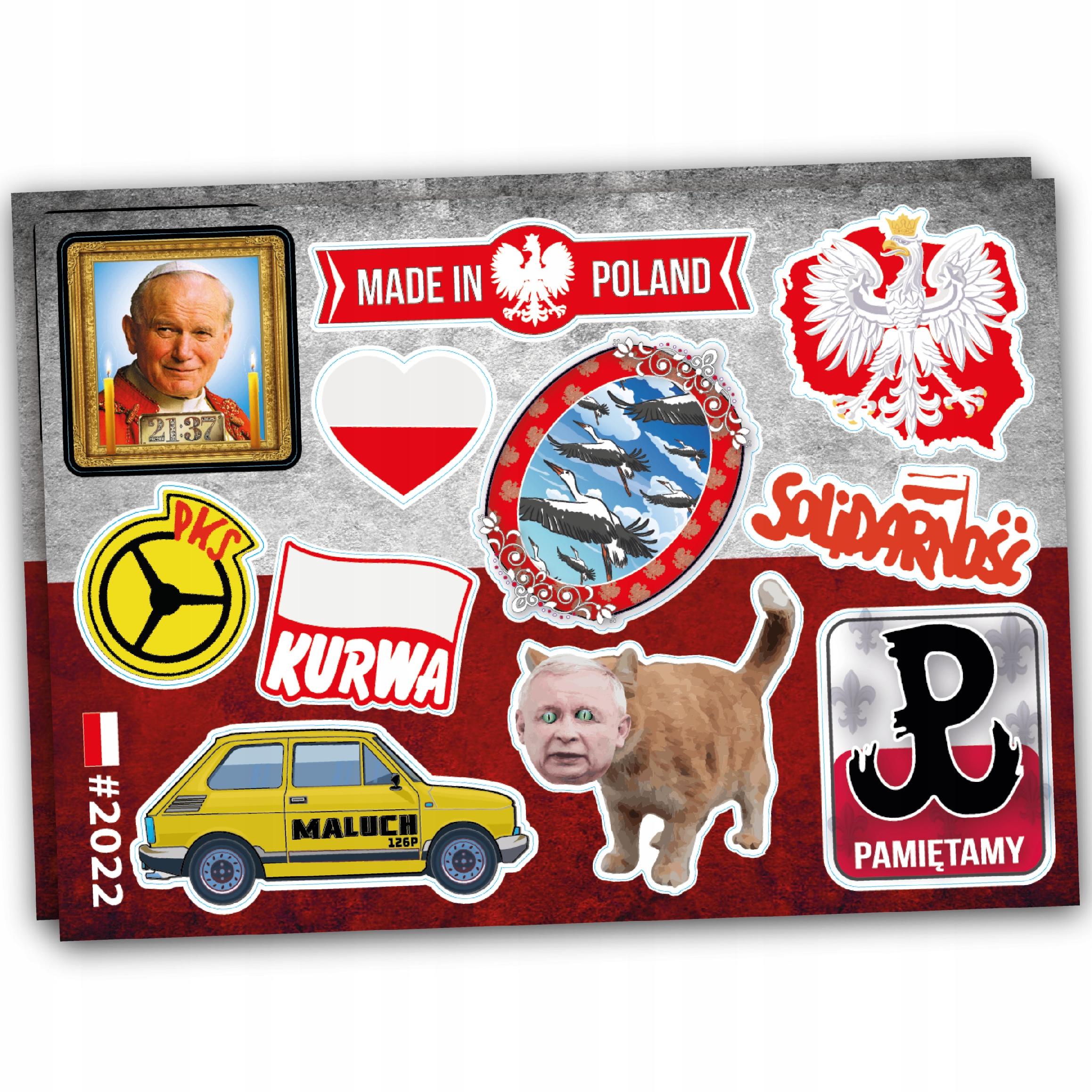 

Naklejki Symbole Polska Na Motor MIX 11 Szt