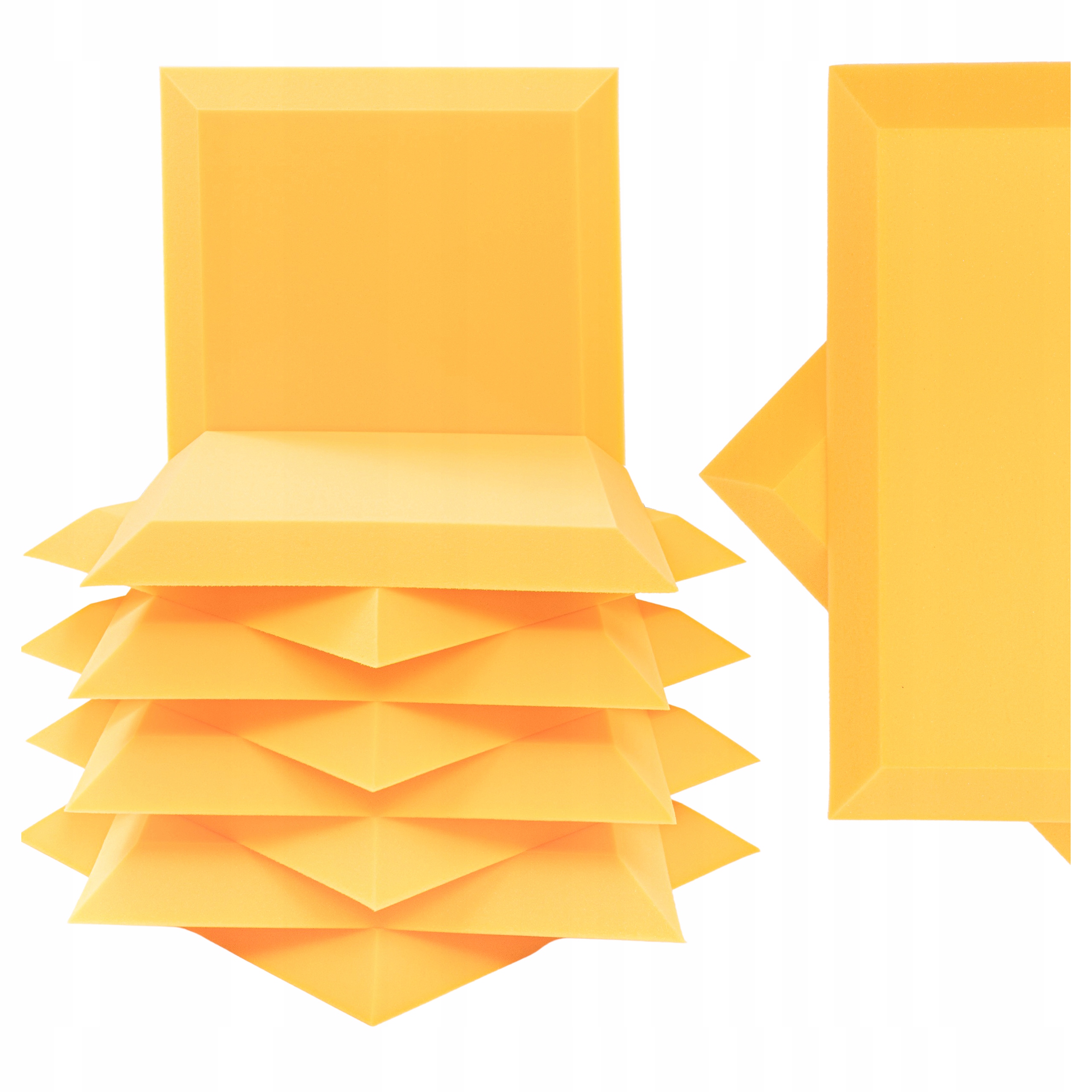 Odhlučniaca podložka mäkká akustická špongia žltá lichobežníková skosené strany 2,25 m2